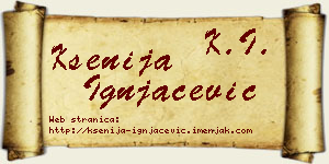Ksenija Ignjačević vizit kartica